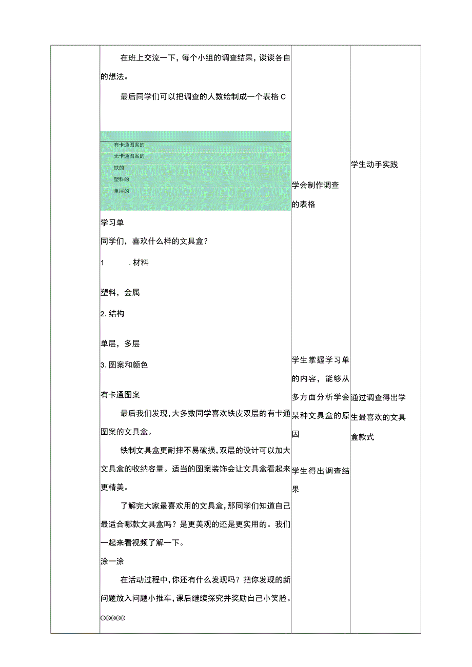 活动二《同学们喜欢的文具盒》教案 综合实践活动 二年级上册.docx_第3页