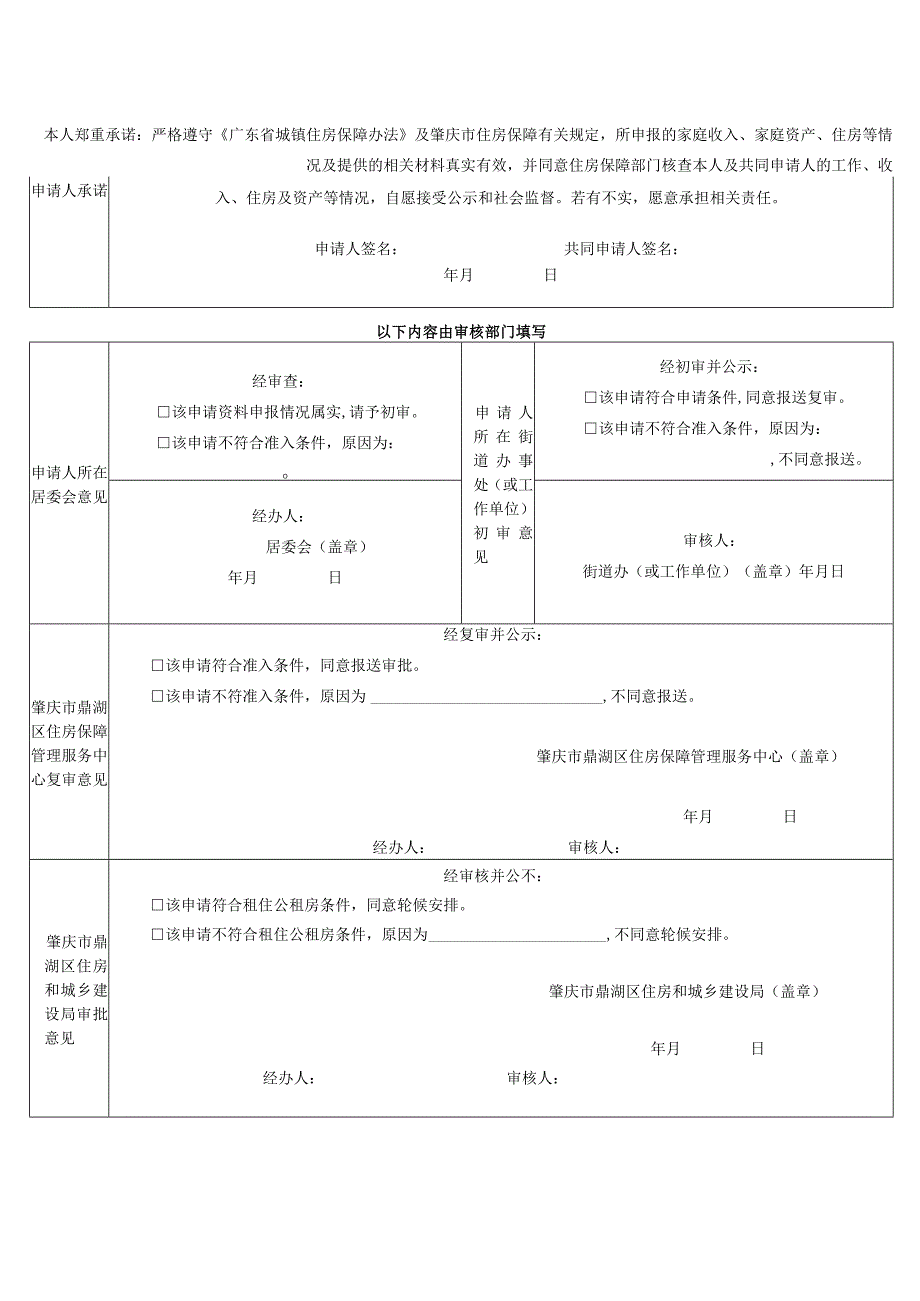 肇庆市鼎湖城区公共租赁住房申请审批表.docx_第2页