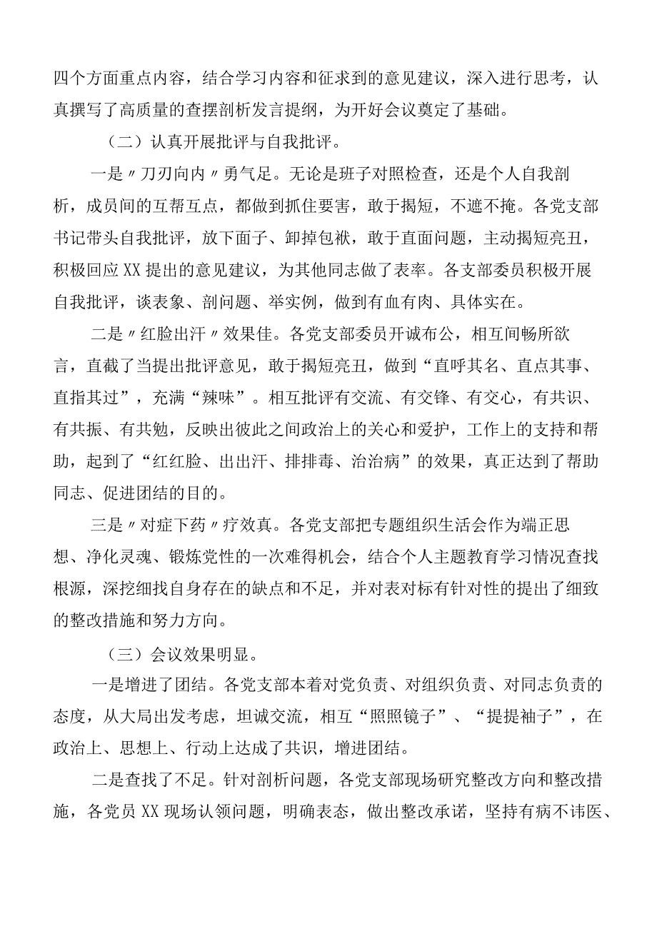 有关主题教育专题民主生活会总结汇报共六篇.docx_第2页