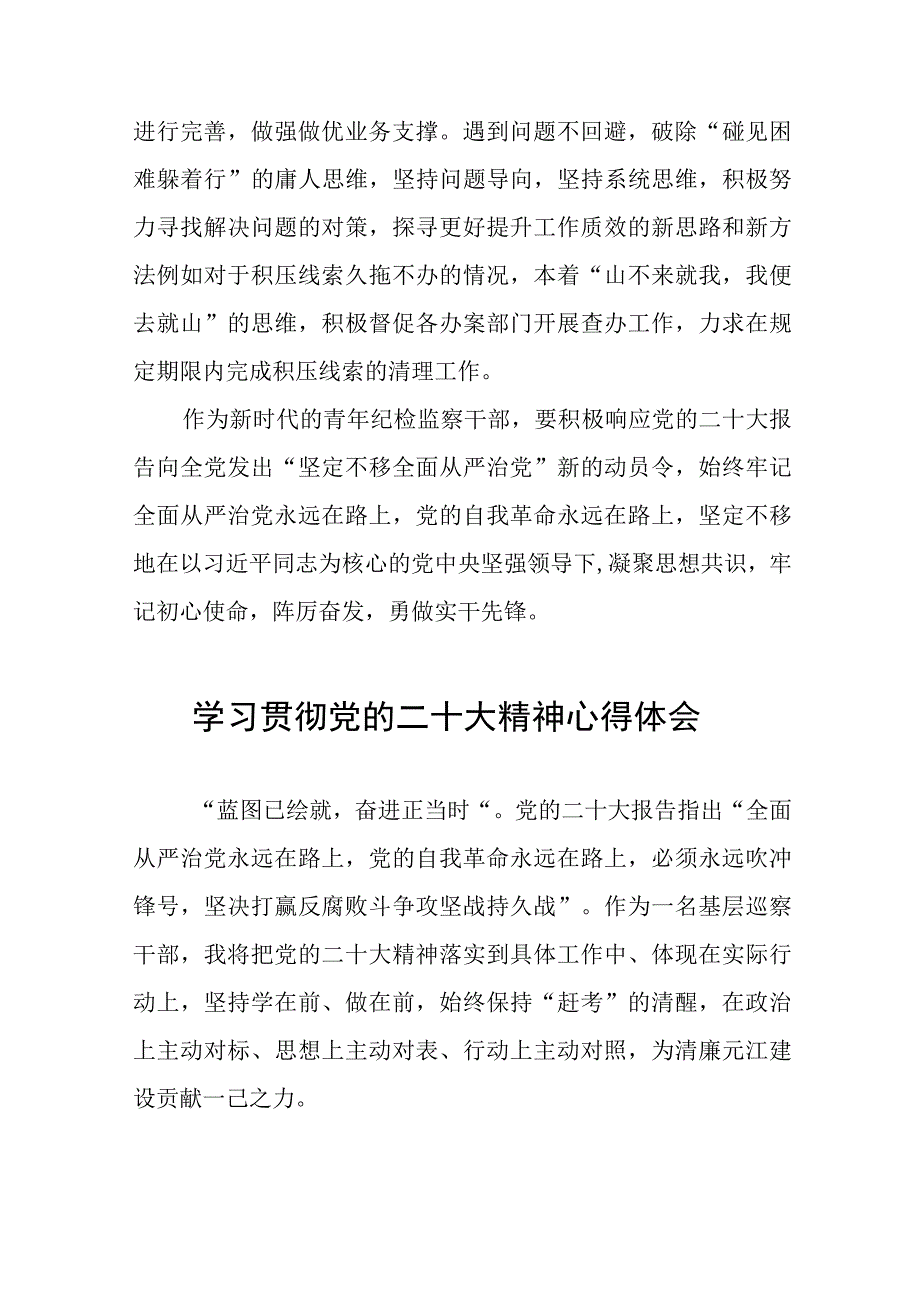 纪检监察干部关于学习贯彻党的二十大精神的心得感悟十二篇.docx_第2页