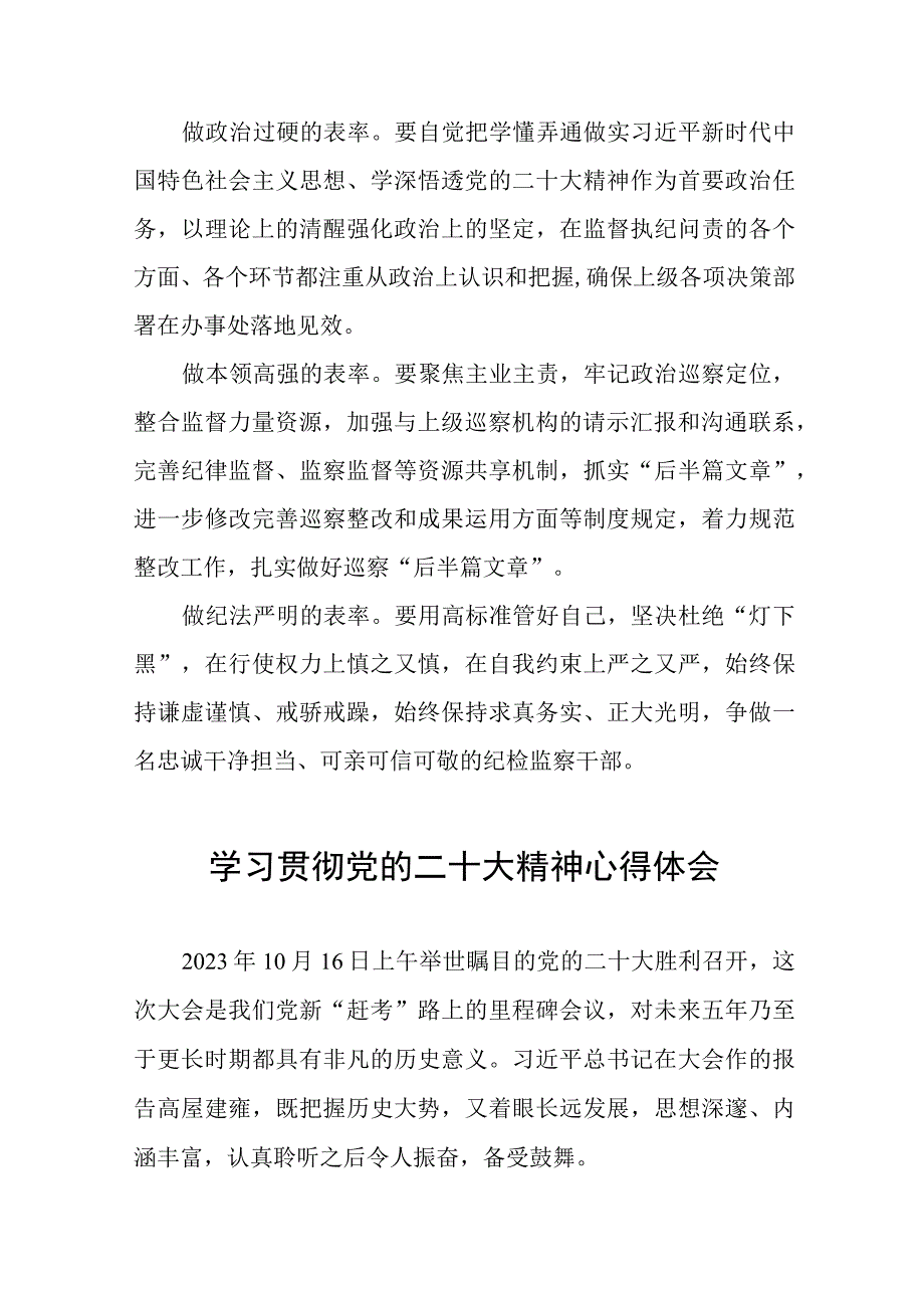 纪检监察干部关于学习贯彻党的二十大精神的心得感悟十二篇.docx_第3页