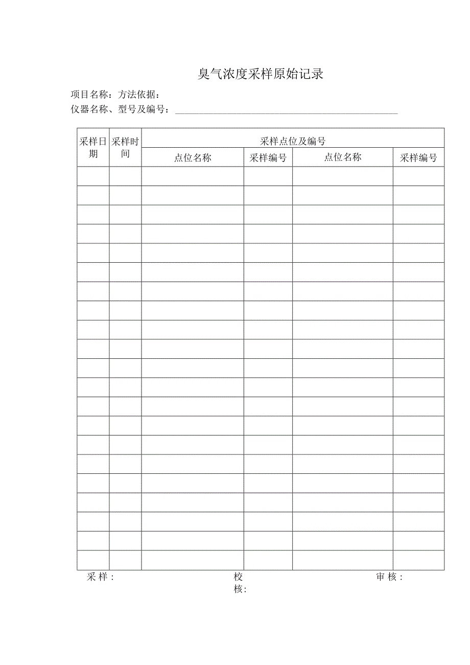 臭气浓度采样原始记录表.docx_第1页