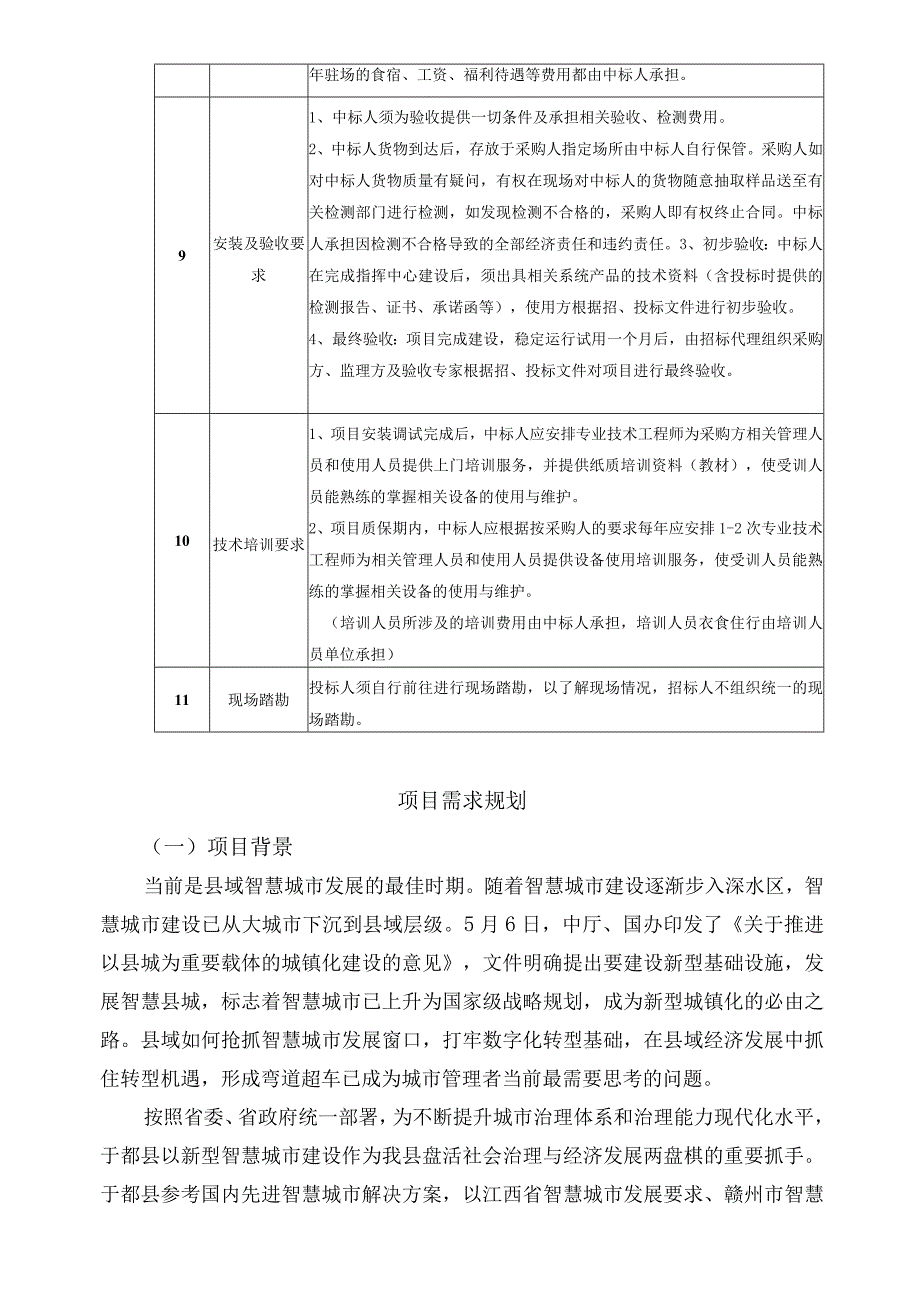 江西省于都县雩工投资发展有限公司于都县新型智慧城市项目（一期） 招标项目需求.docx_第3页