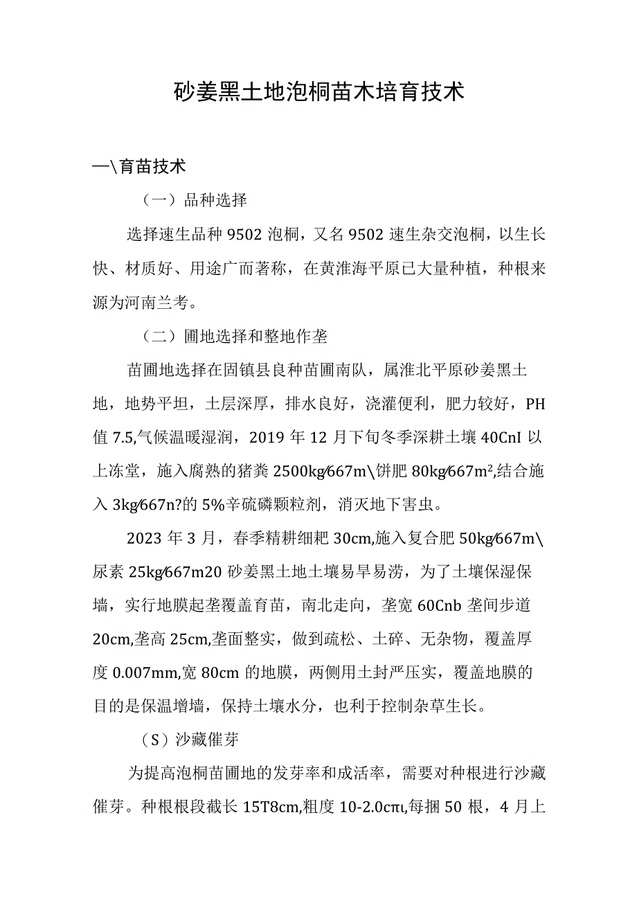 砂姜黑土地泡桐苗木培育技术.docx_第1页