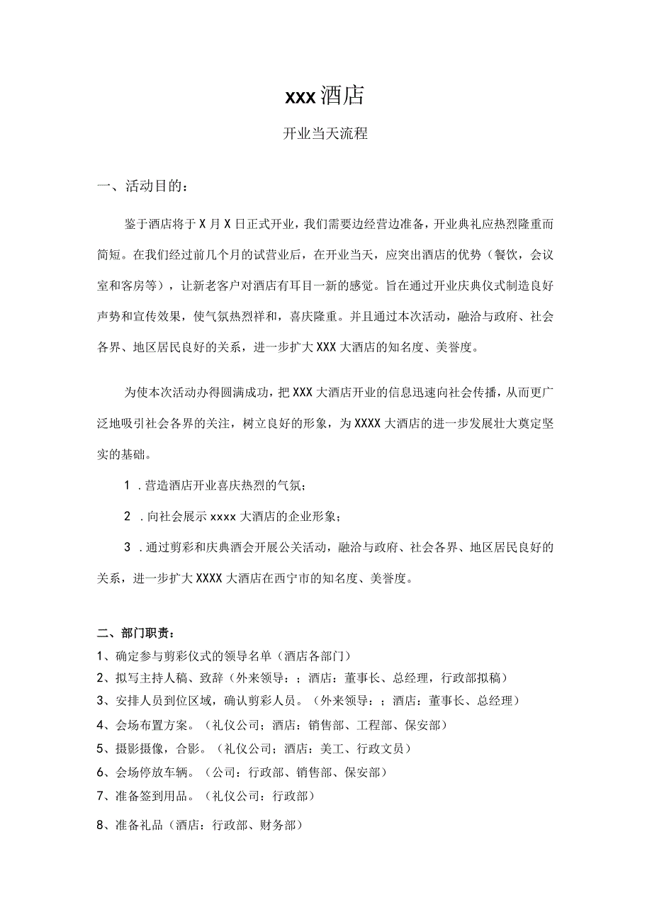 酒店开业当日活动策划方案.docx_第1页