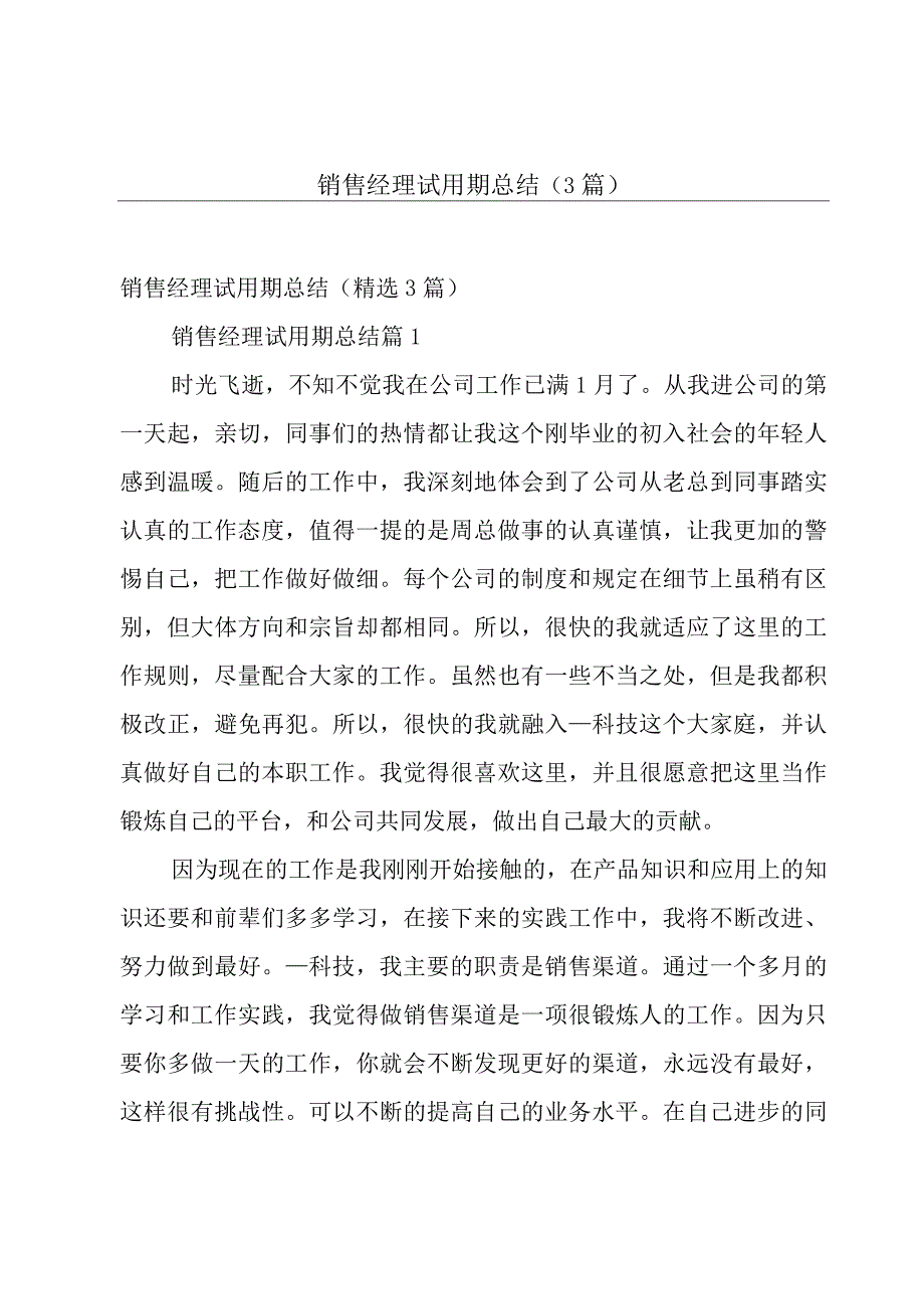 销售经理试用期总结3篇.docx_第1页