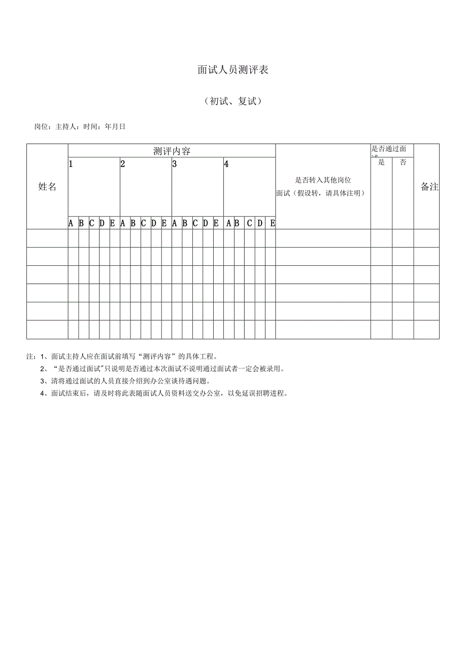 面 试 人 员 测 评 表.docx_第1页