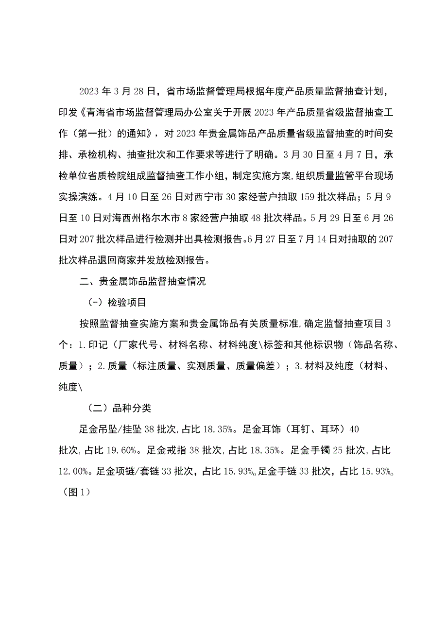 青海省2023年贵金属饰品产品质量监督抽查质量分析报告.docx_第3页