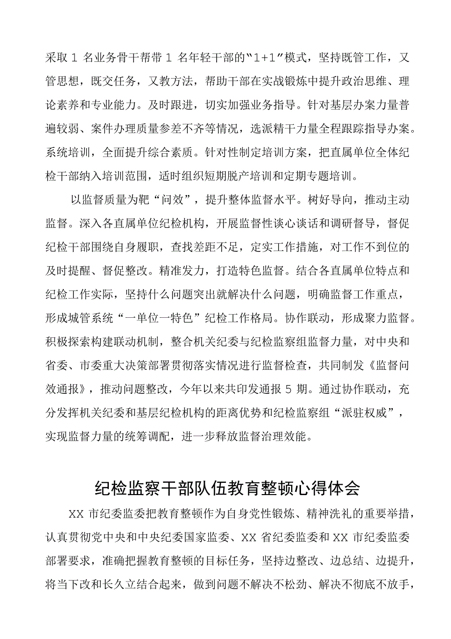 (四篇)纪委书记关于纪检监察干部队伍教育整顿的心得体会发言稿.docx_第2页