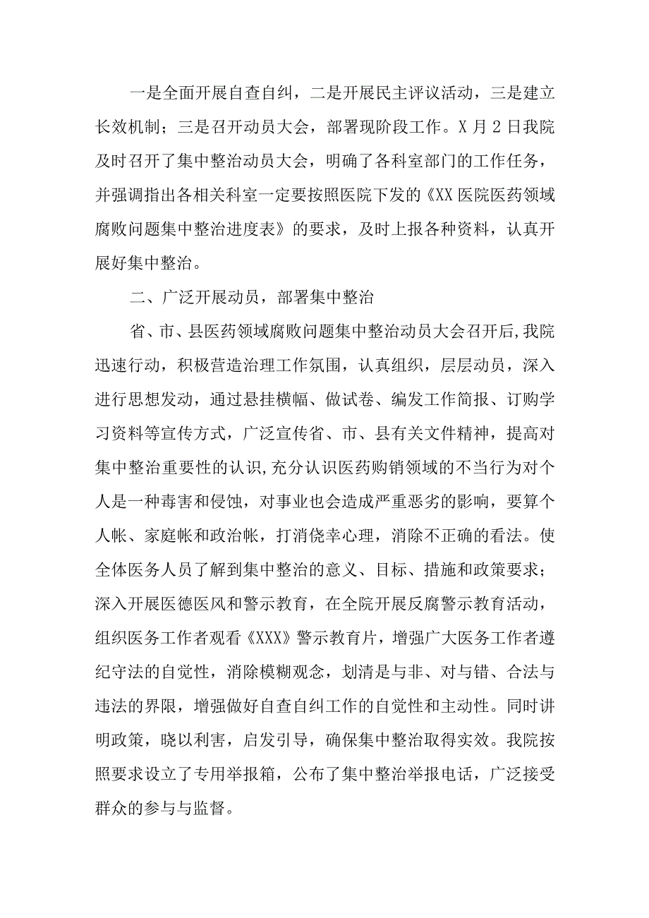 2023年医药领域腐败和作风问题专项行动自查自纠情况报告 五篇.docx_第2页