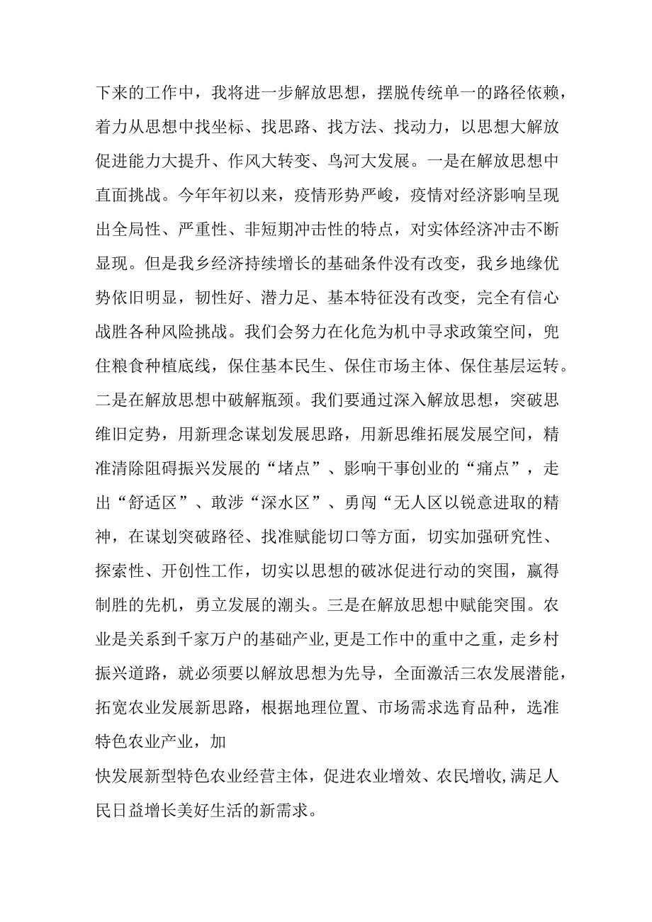 2023“解放思想、振兴发展”研讨活动心得体会发言材料共8篇.docx_第2页