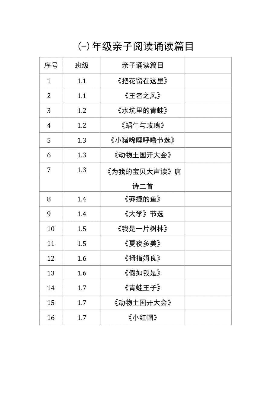 1年级亲子阅读诵读篇目.docx_第1页