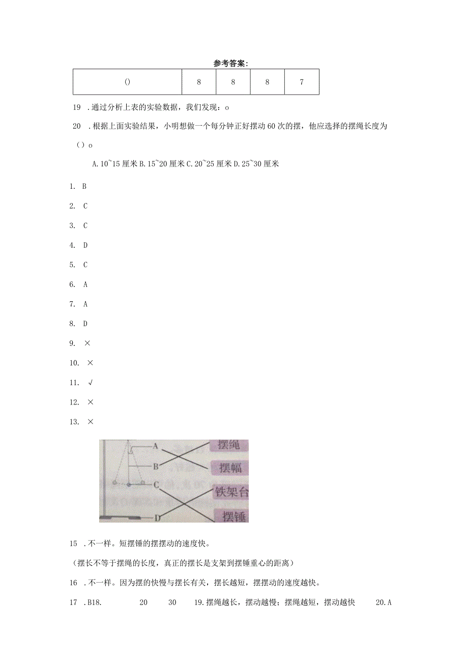 3.5 摆的快慢 练习 教科版（2017秋）科学 五年级上册.docx_第3页