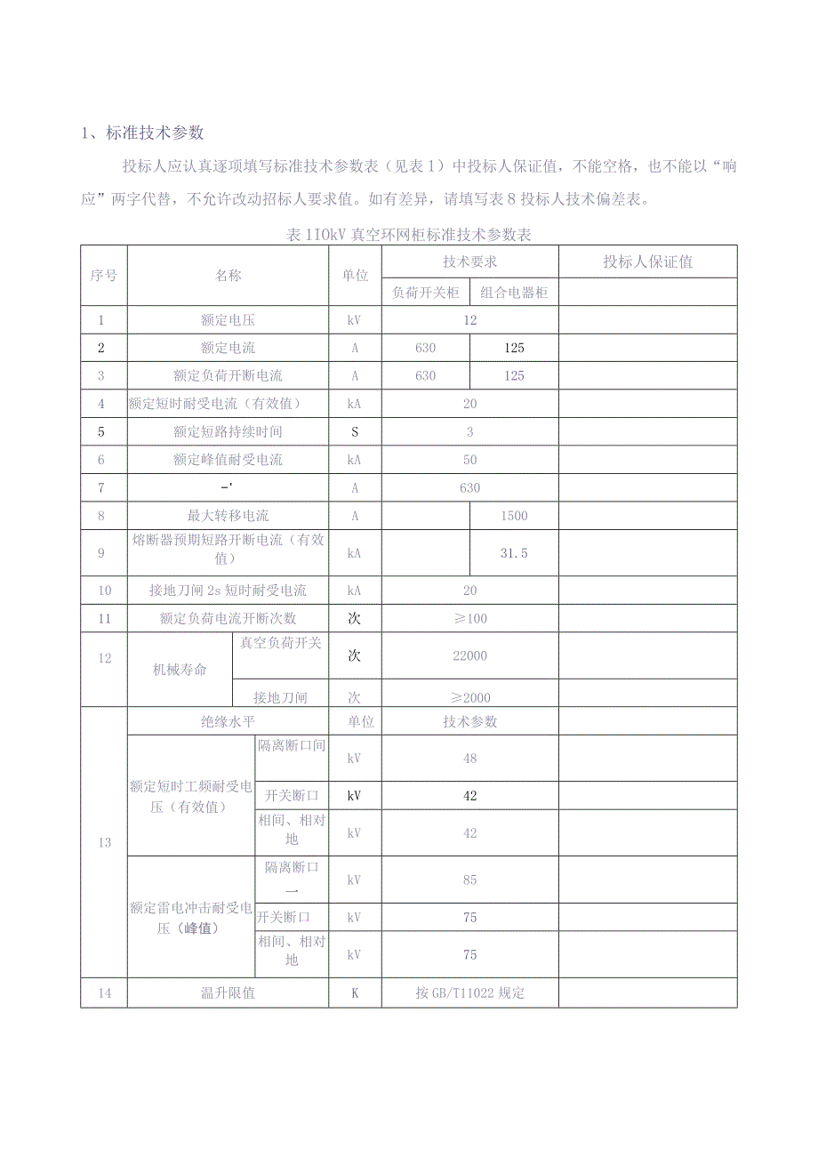 10kV 真空环网柜标准技术标书（专用部分）（天选打工人）.docx_第3页