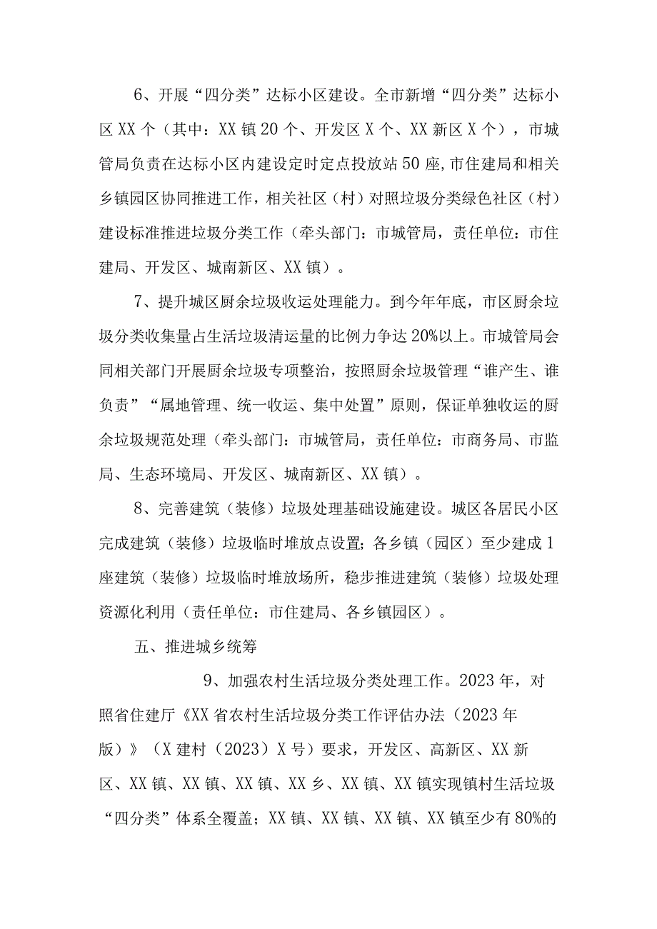 2023年XX市城乡生活垃圾分类和资源化利用工作要点.docx_第3页