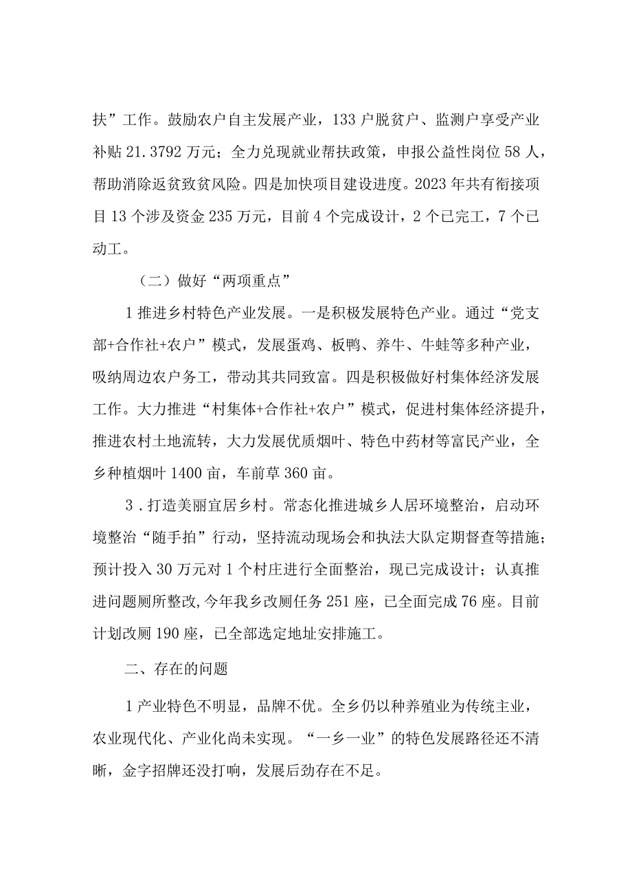 2023年上半年XX乡全面推进乡村振兴工作总结.docx_第2页