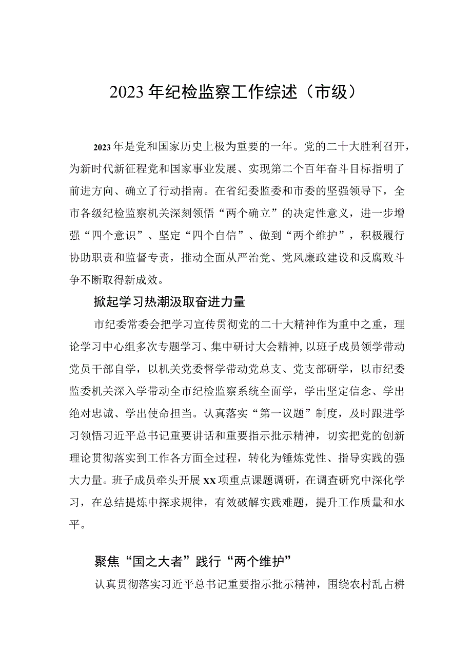 2022年纪检监察工作综述材料汇编（3篇）（市级）.docx_第2页