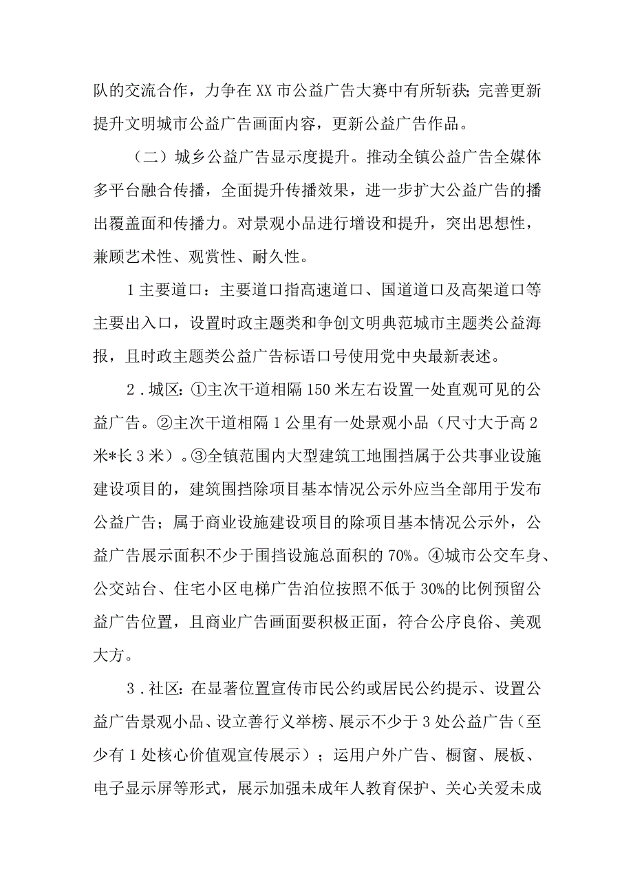 XX镇城乡公共空间公益广告提升行动工作方案.docx_第2页