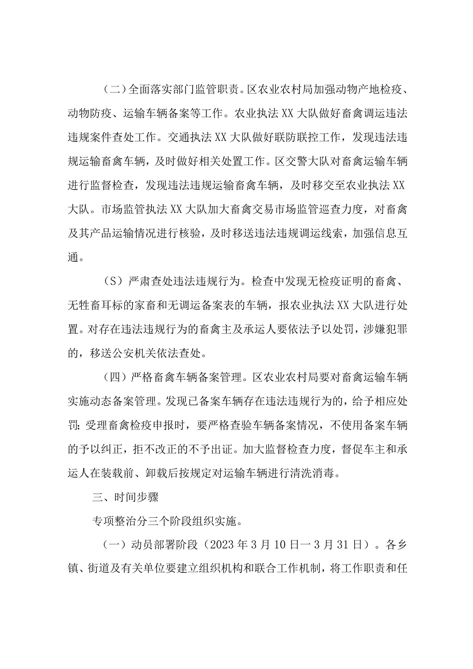 XX区开展严厉打击违法违规调运畜禽行为专项整治行动工作方案.docx_第2页