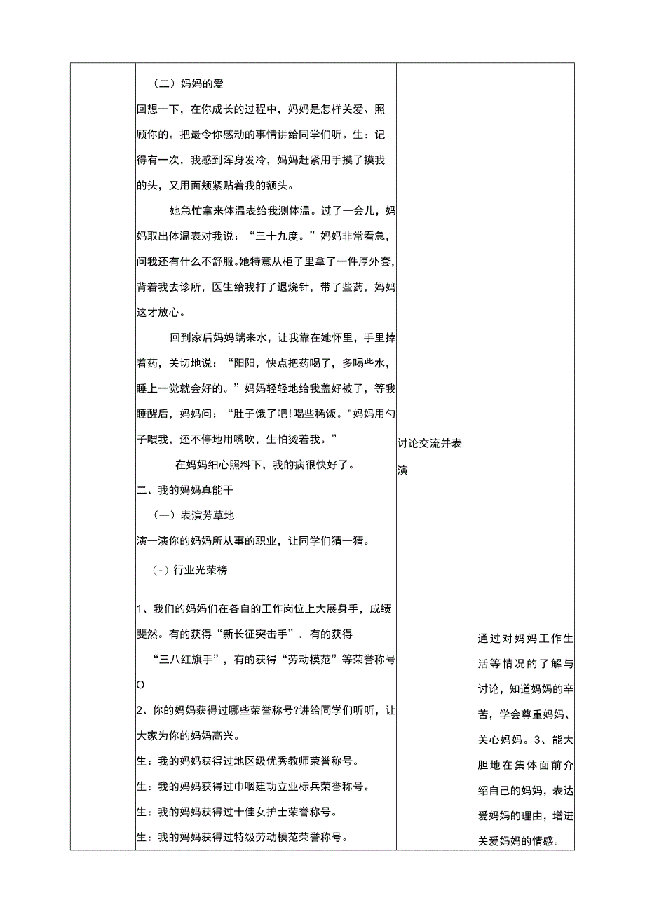 【人教版】《综合学习与实践》四年级上册 第一课夸夸我的好妈妈 教学设计.docx_第2页