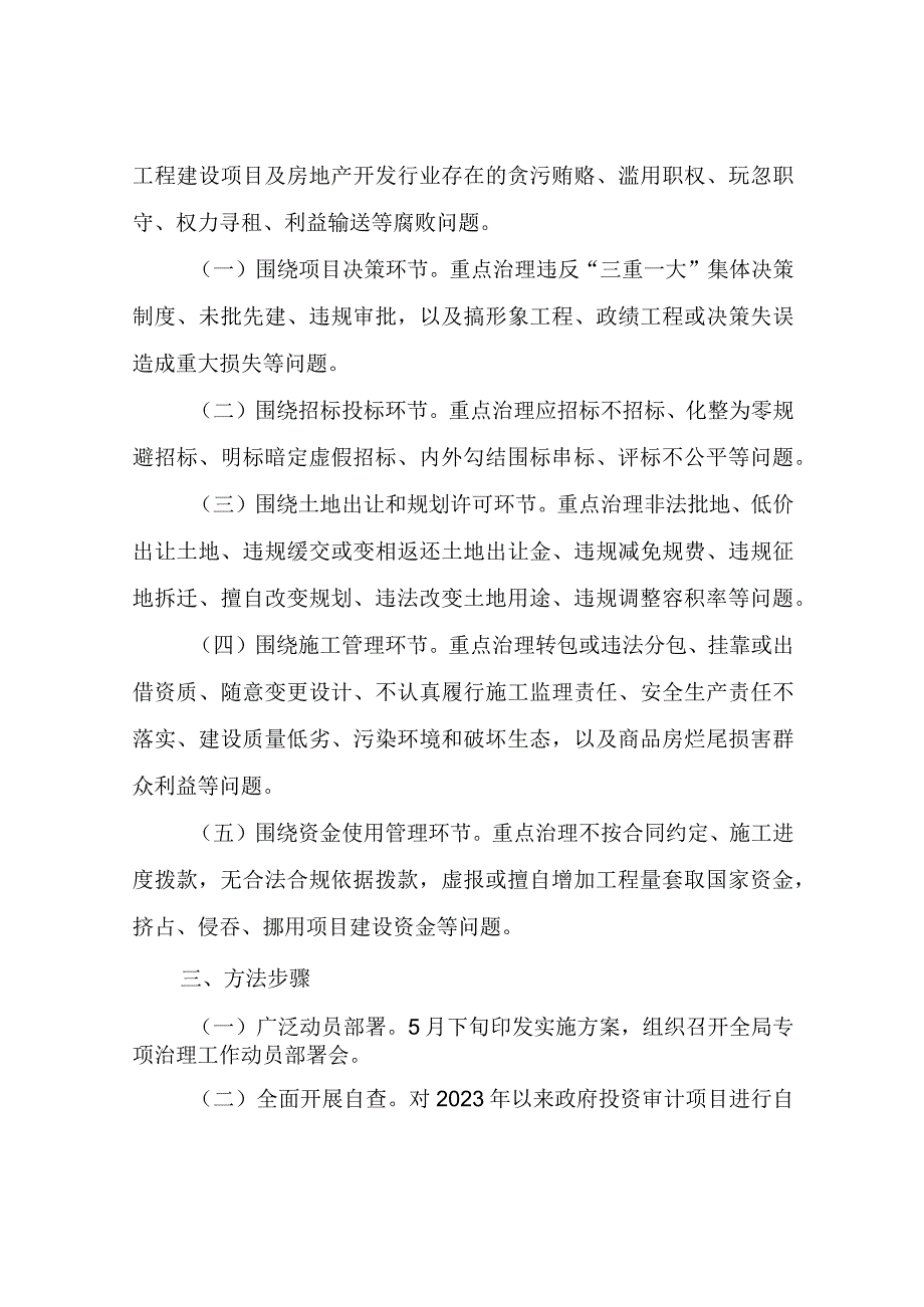 XX市审计局工程建设领域突出问题专项治理实施方案.docx_第2页