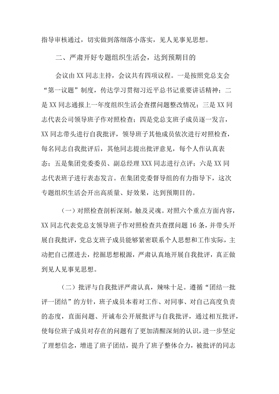 公司2023年关于组织生活会召开情况报告2篇.docx_第3页