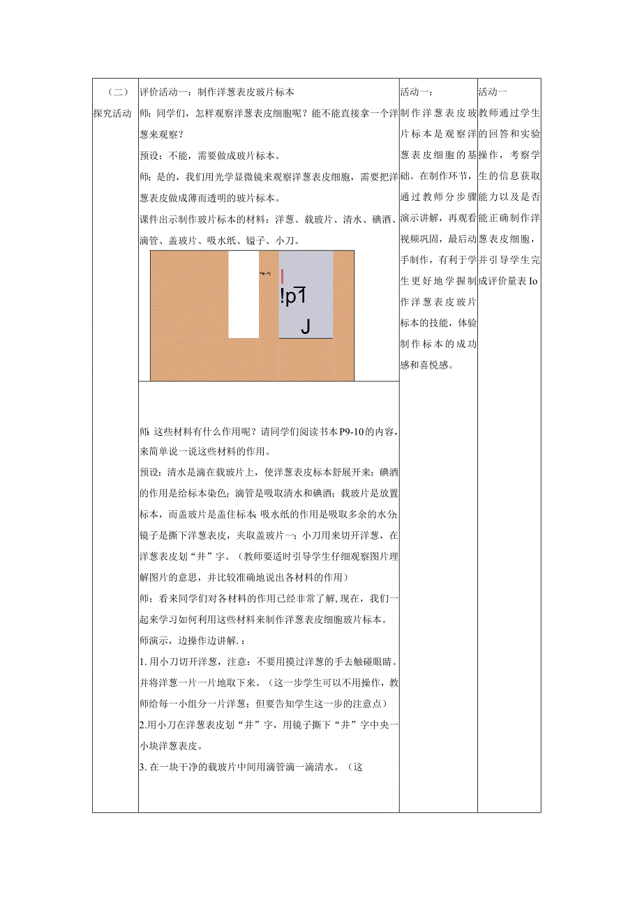 【大单元整体教学】教科版科学六上第一单元《微小世界》第4课 观察洋葱表皮细胞 课时教案.docx_第3页