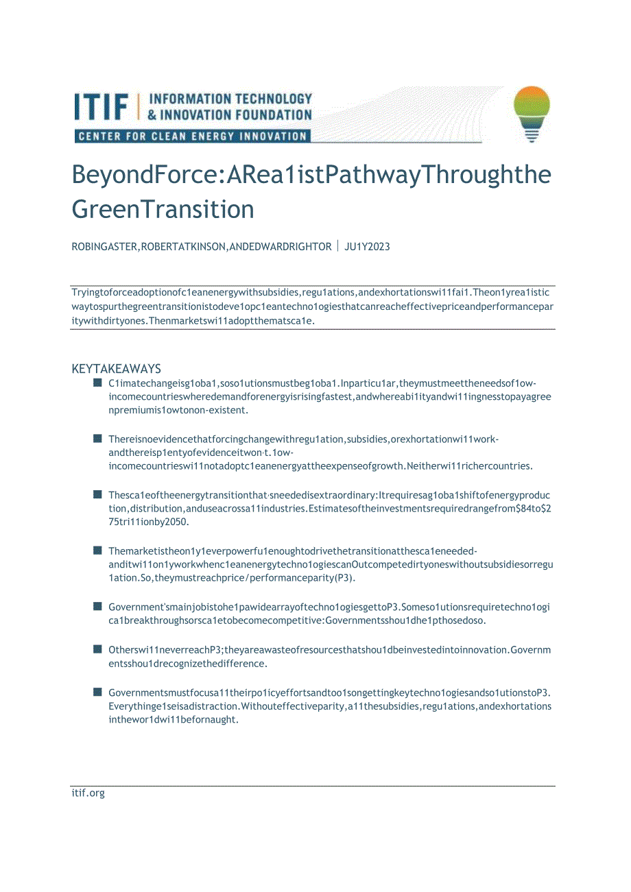 【行业研报】ITIF-超越力量：绿色转型的现实主义路径（英）-2023.7_市场营销策划_重点报告2.docx_第1页