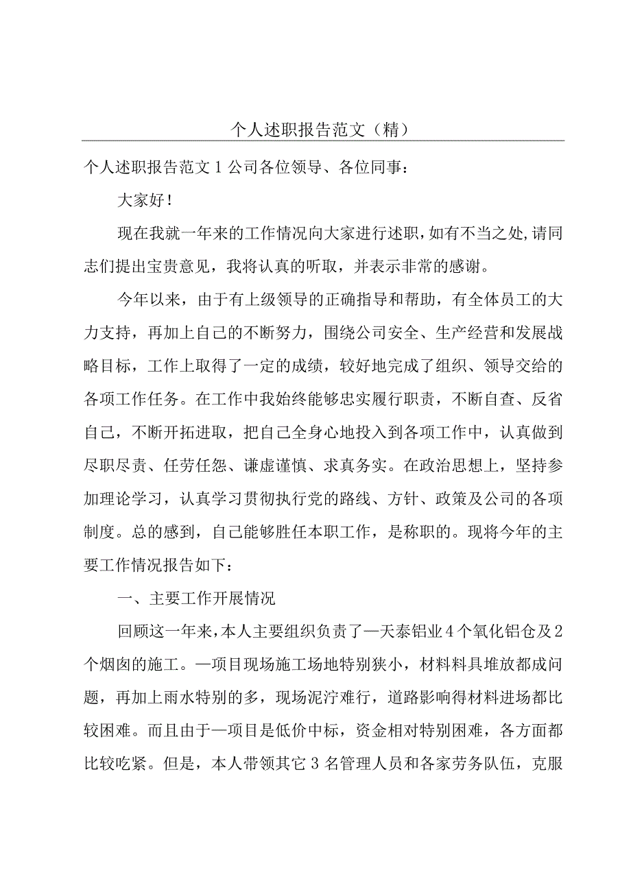 个人述职报告范文(精).docx_第1页