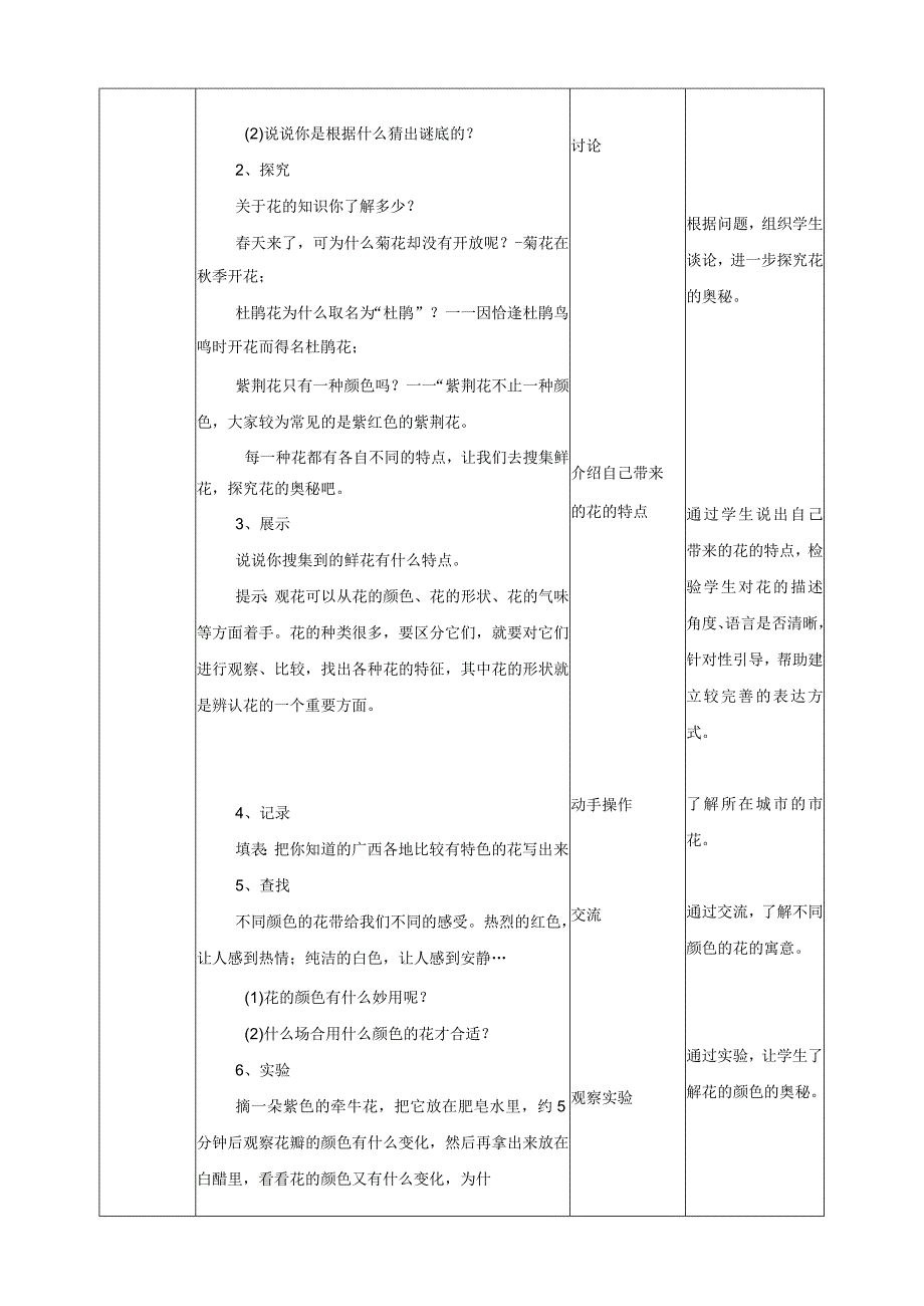 【桂科版】《综合实践活动》五上 第1课《缤纷花世界·花的奥秘》教案.docx_第3页