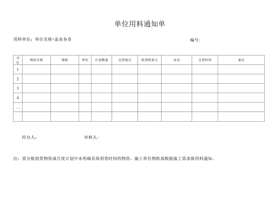 单位用料通知单.docx_第1页