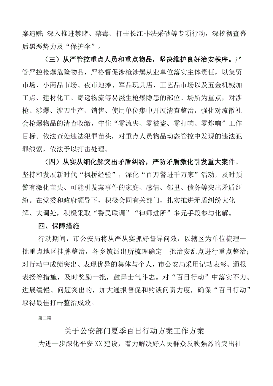 关于开展治安打击整治“百日行动”专项工作方案（6篇）.docx_第3页