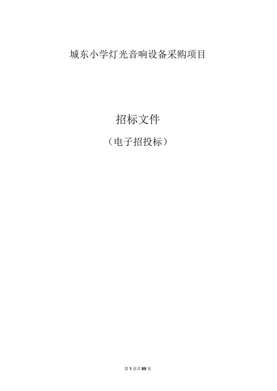 城东小学灯光音响设备采购项目招标文件.docx_第1页