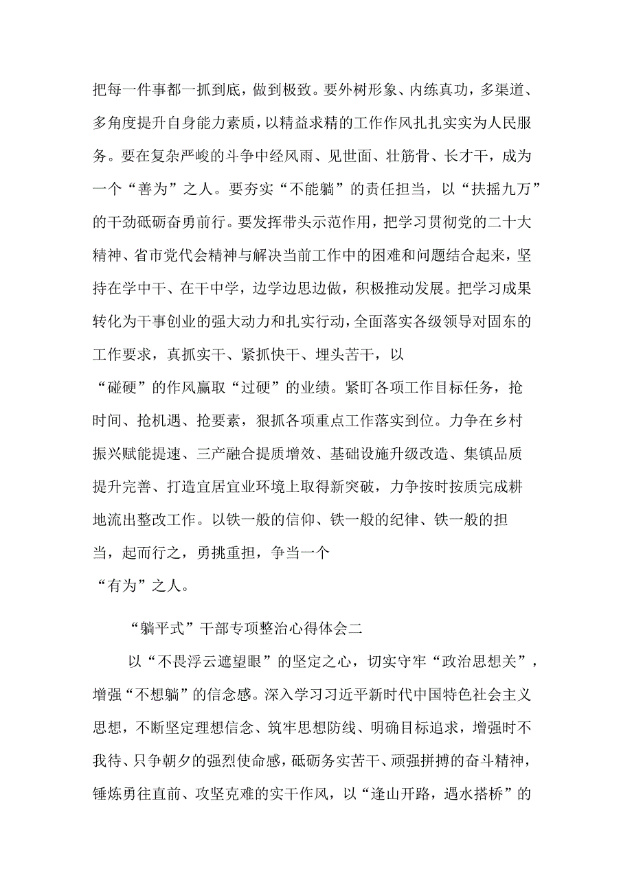 关于“躺平式”干部专项整治心得体会汇篇范.docx_第2页