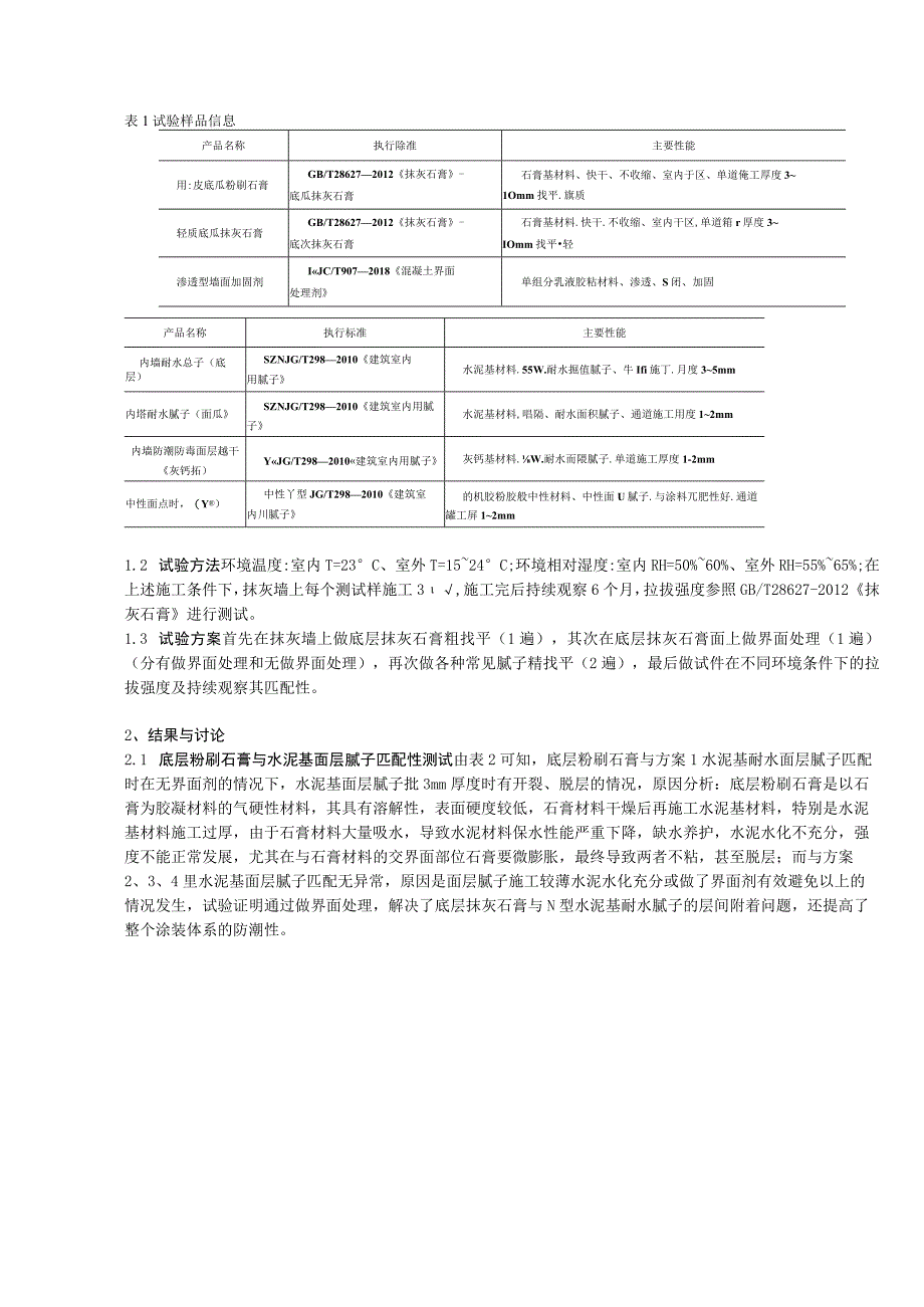 底层抹灰石膏与水泥基面层腻子匹配性的应用研究.docx_第2页