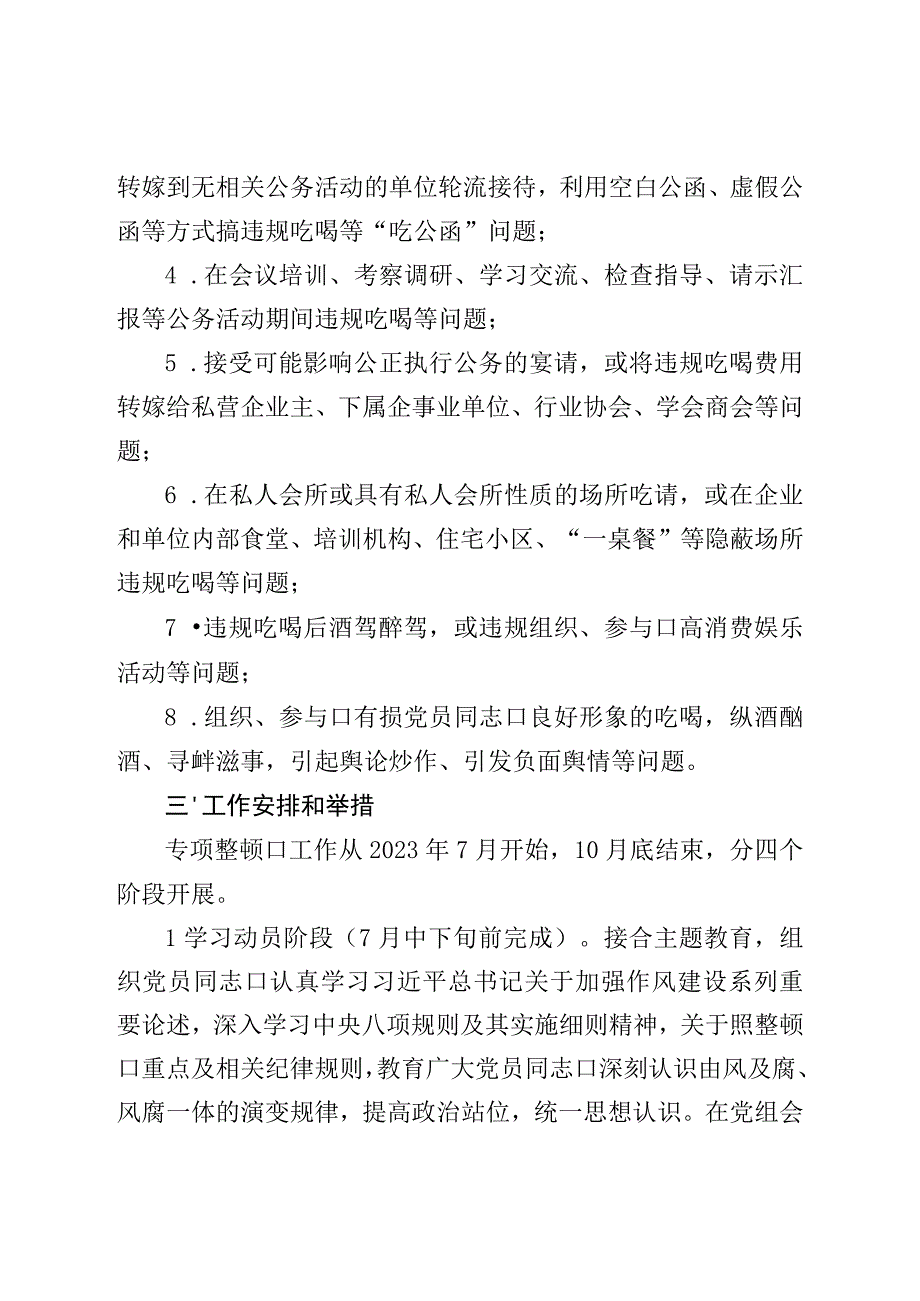 关于开展违规吃喝问题专项整治工作的实施方案.docx_第2页