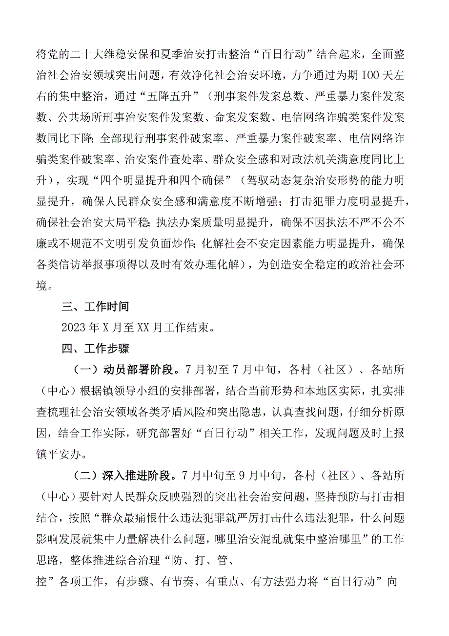 （6篇合集）关于夏季治安打击整治百日行动通用实施方案.docx_第2页