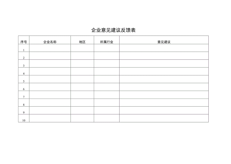 企业意见建议反馈表.docx_第1页