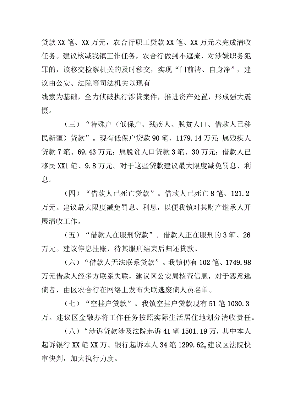 乡镇不良贷款清收工作情况汇报（困难问题）.docx_第2页