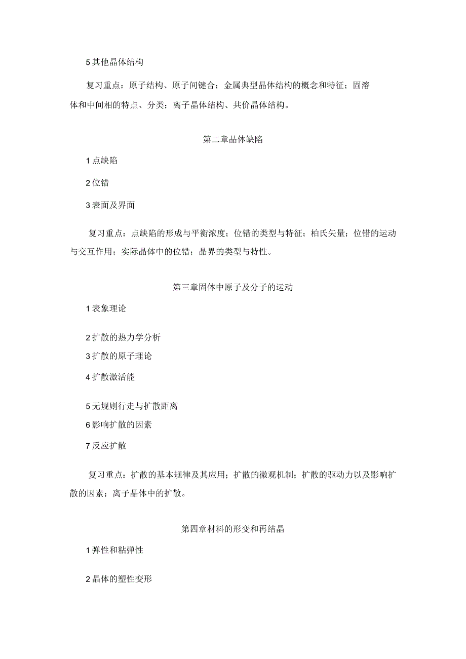 上海工程技术大学2024硕士研究生入学考试 818材料科学基础（二）考试大纲.docx_第2页