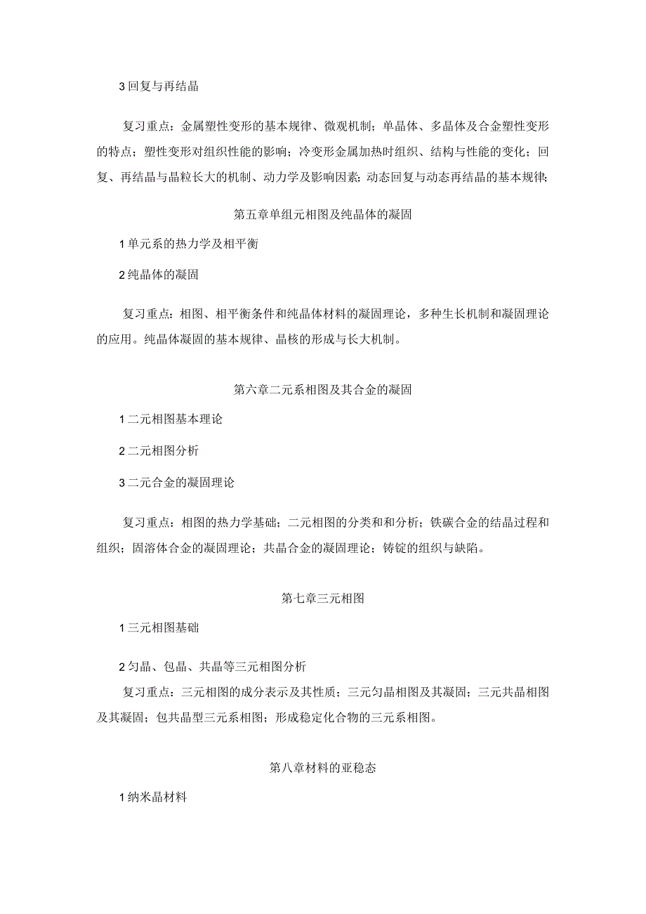 上海工程技术大学2024硕士研究生入学考试 818材料科学基础（二）考试大纲.docx_第3页