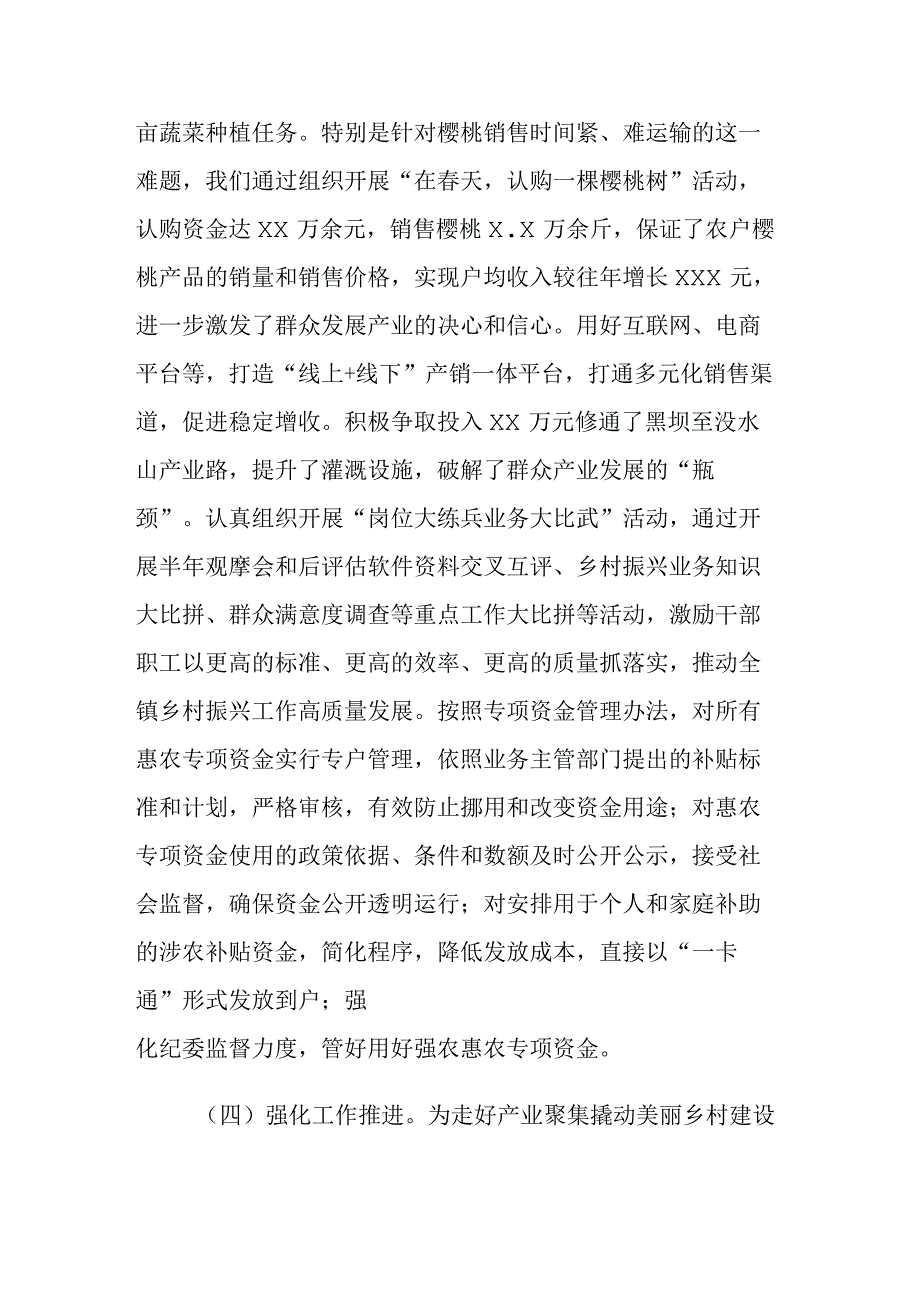 乡镇行乡村振兴工作第一责任人职责情况报告范文.docx_第3页