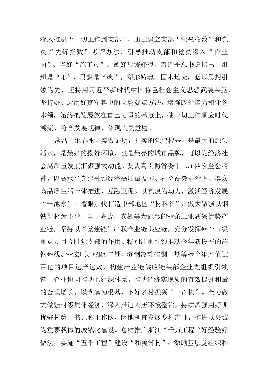 书记在2023年全省党建高质量发展工作推进会上的发言讲话材料和党课讲稿.docx_第3页