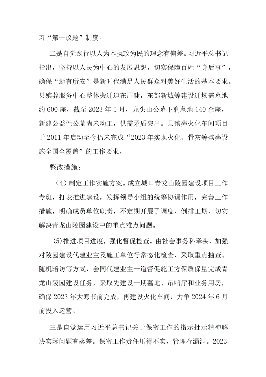 县民政局党组落实县委第一巡察组巡察反馈意见整改工作实施方案.docx_第3页