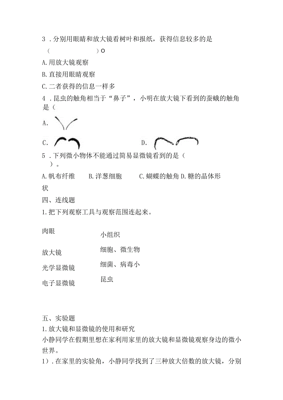 六年级科学上册（教科版）1-2 怎样放得更大 同步练习（含解析）.docx_第2页