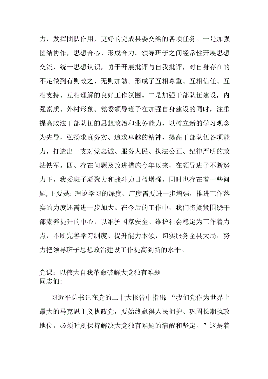 县委政法委领导班子建设情况汇报.docx_第3页