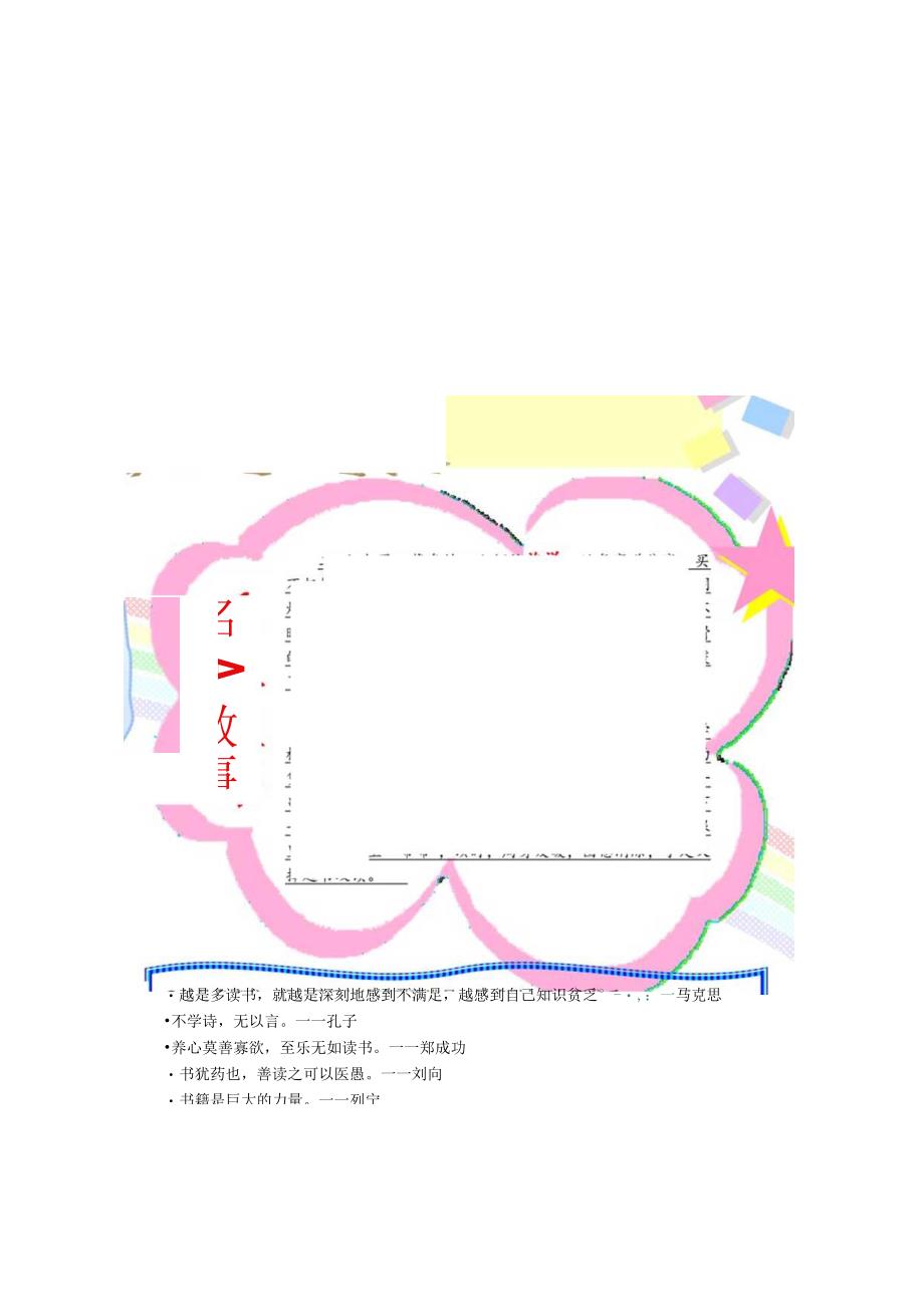 小学中学手抄报word可编辑模板 阅读读书小报 (18).docx_第1页