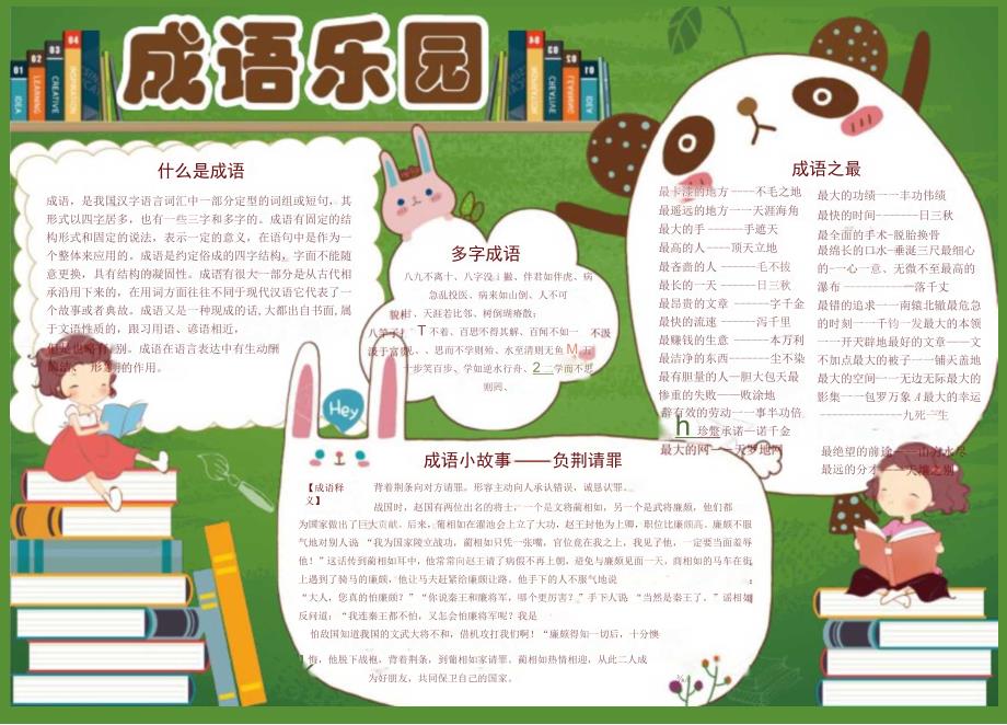 小学中学手抄报word可编辑模板 阅读读书小报(75).docx_第1页