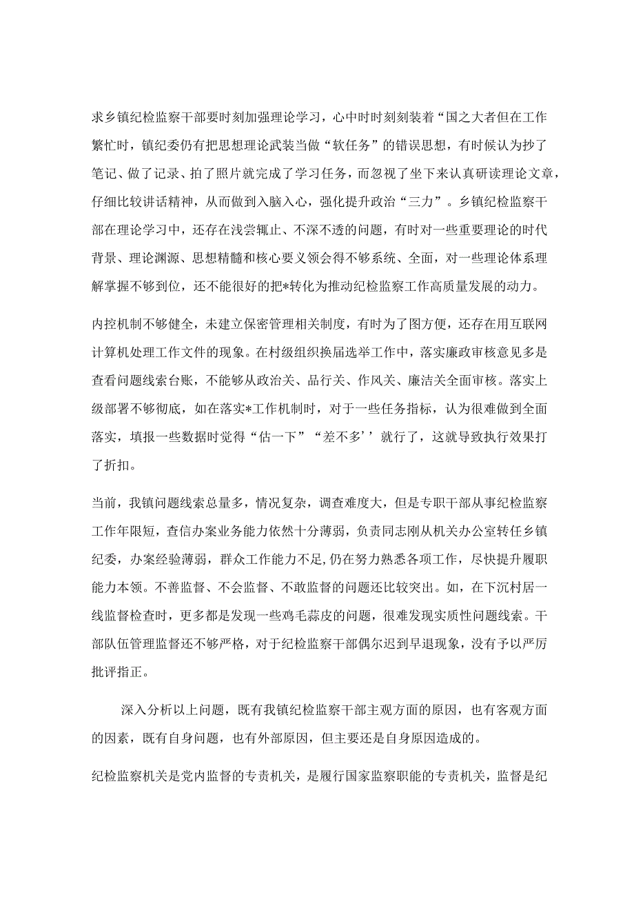 乡镇纪检监察干部队伍教育整顿党性分析报告.docx_第2页