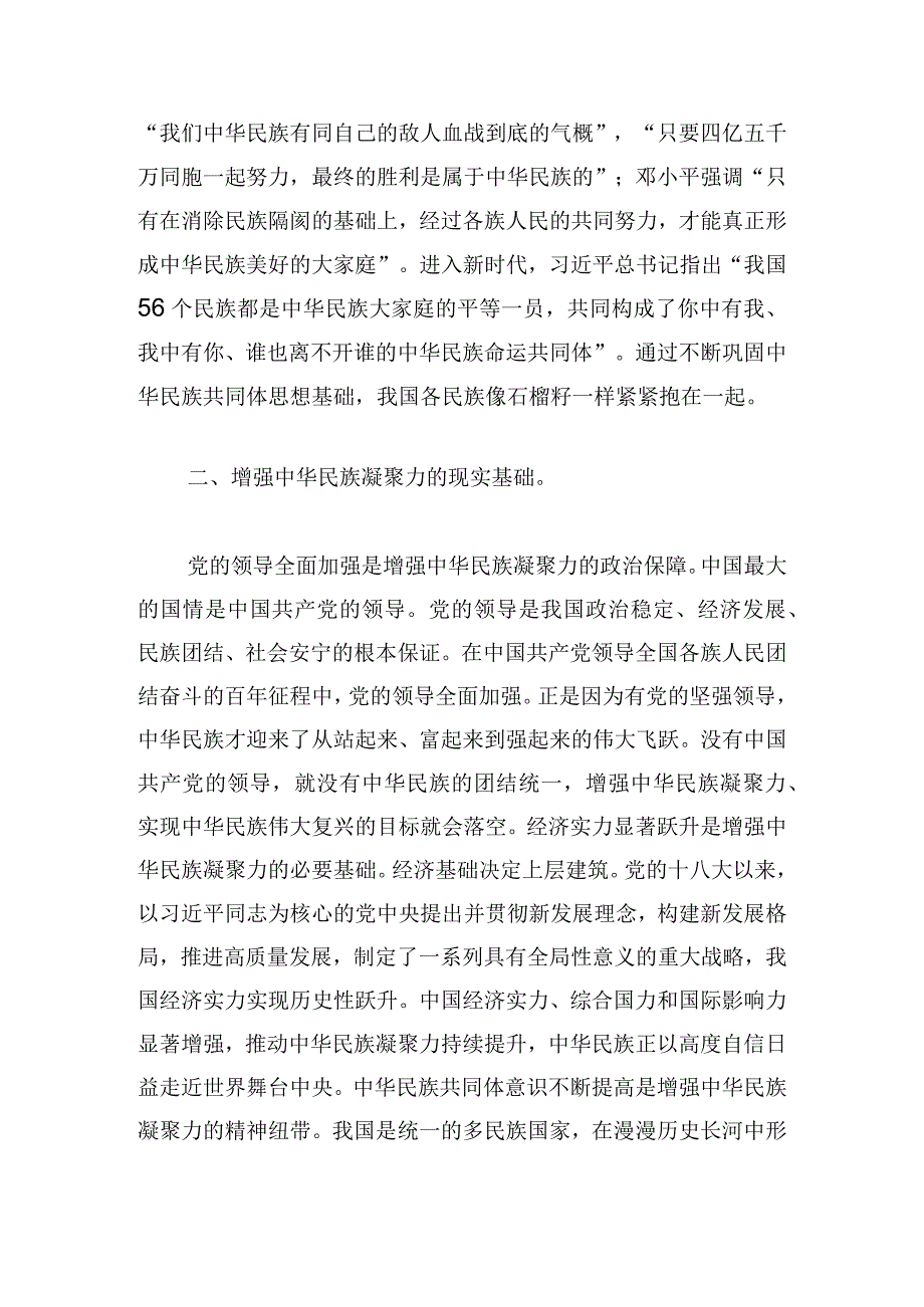 增强中华民族凝聚力专题研讨会议的发言材料.docx_第2页